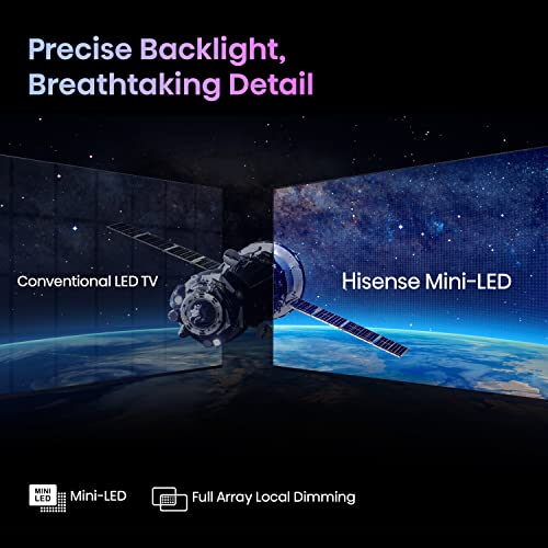 Hisense 65-Inch Class U7 Series Mini-LED ULED 4K UHD Google Smart TV (65U7K, 2023 Model) - QLED, Native 144Hz, 1000-Nit, Dolby Vision IQ, Full Array Local Dimming, Game Mode Pro, Alexa Compatibility