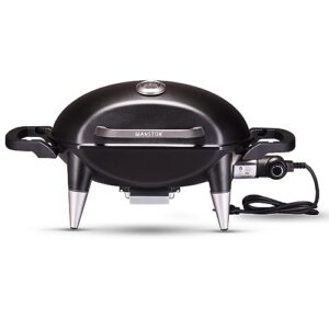 vanston outdoor electric barbecue grill & smoker, black - great small spaces such as patios, balconies, and decks, 1500w portable and convenient camping countertop grill with built-in thermometer