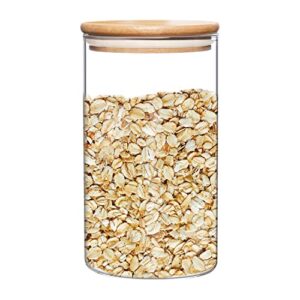 umieo 50oz (1400ml) glass jar with lid airtight food storage container bamboo large clear canisters hold coffee beans candy nuts sugar