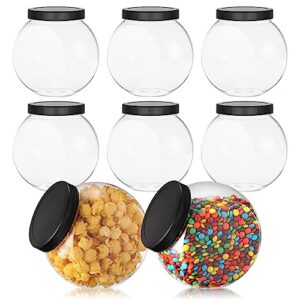 tradder 8 pcs plastic candy jars with lids 50 oz clear cookie jar container wide mouth storage jars for candy buffet, coffee canister, party table, laundry detergent holder