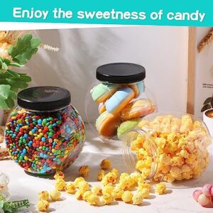 Tradder 8 Pcs Plastic Candy Jars with Lids 50 Oz Clear Cookie Jar Container Wide Mouth Storage Jars for Candy Buffet, Coffee Canister, Party Table, Laundry Detergent Holder