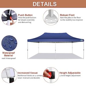 COBIZI Canopy 10x20 Pop up Canopy Gazebo 2.0, Outdoor Canopy Tent with 6 Removable Sidewalls, Easy up Sun Shade UV Blocking Waterproof Outdoor Tent for Backyard, Parties,Wedding,Birthday,BBQ, Blue