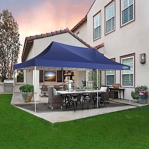 COBIZI Canopy 10x20 Pop up Canopy Gazebo 2.0, Outdoor Canopy Tent with 6 Removable Sidewalls, Easy up Sun Shade UV Blocking Waterproof Outdoor Tent for Backyard, Parties,Wedding,Birthday,BBQ, Blue