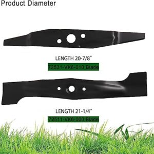 72511-VK6-000 & 72531-VK6-010 08720-VH7-000 Lawn Mower Blades Compatible with Hondaa HRC216K2 HXA, HRC216K2 PDA, HRC216K3 HXA, HRC216K3 PDA3 Mulching Blade Set（Not Fit for VH7-000 Blade）