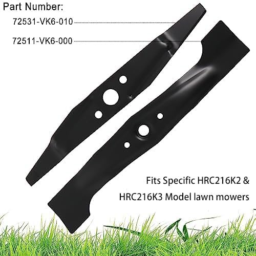 72511-VK6-000 & 72531-VK6-010 08720-VH7-000 Lawn Mower Blades Compatible with Hondaa HRC216K2 HXA, HRC216K2 PDA, HRC216K3 HXA, HRC216K3 PDA3 Mulching Blade Set（Not Fit for VH7-000 Blade）