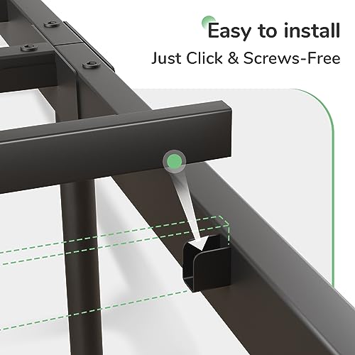 Novilla Twin Bed Frame, 14 Inch Metal Platform Bed Frame with Headboard, Heavy Duty Metal Slats Support, Easy Assembly, No Box Spring Needed