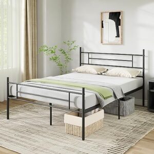 Novilla Metal King Size Bed Frame with Headboard and Footboard, 14 Inch Platform Bed Frame with Storage, Mattress Foundation No Box Spring Needed, Strong Metal Slats Support