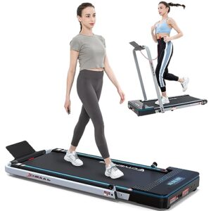 citysports folding treadmill, compact foldable treadmill, electric treadmill 1400w motorized running, folding treadmill under desk electric treadmill (blue&black)