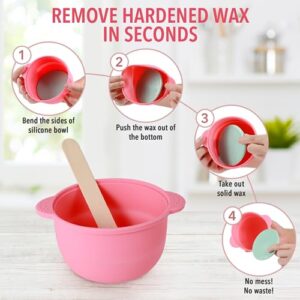 Wax Kit for Hair Removal: Digital Waxing Hot Melts Warmer with Hard Wax Beads for Face Bikini Body Eyebrow Legs Armpit- Hair Remover Machine at Home Facial kit for Women and Men Sensitive Skin