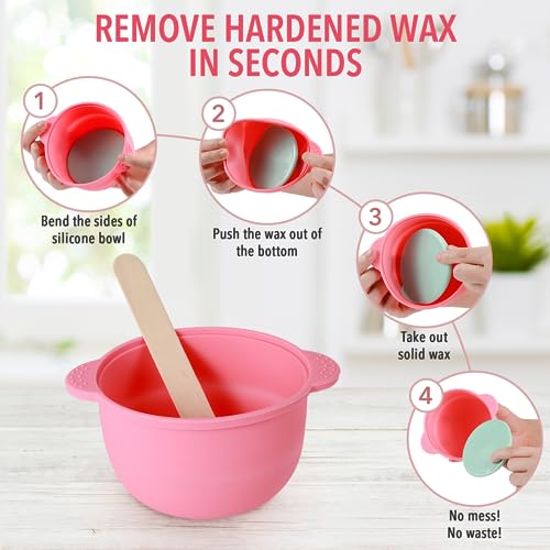 Wax Kit for Hair Removal: Digital Waxing Hot Melts Warmer with Hard Wax Beads for Face Bikini Body Eyebrow Legs Armpit- Hair Remover Machine at Home Facial kit for Women and Men Sensitive Skin