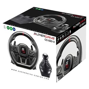 SUBSONIC Superdrive - GS650-X steering wheel with manual shifter, 3 pedals, and paddle shifters for Xbox Serie X/S, PS4, Xbox One (programmable for all games)