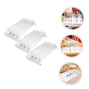 Plastic Organizer Clear Water Bottle Clear Water Bottles 3pcs Shelf Pusher 35c Pusher White Drinks Plastic Water Bottles Cosmetic Fridge Bottle Organizer