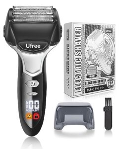 ufree electric razor for men, waterproof 5-blade foil shaver, 2 speeds electric shavers for men face shaving machines with pop-up beard trimmer, gifts for men, rechargeable, wet & dry shave