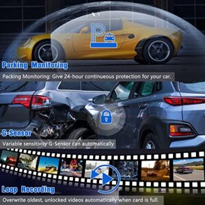 2K Dash Cam Front WiFi Dash Camera for Cars QHD 1440P Car Camera Dashcam for Cars with Super Night Vision 170°Wide Angle WDR Loop Recording