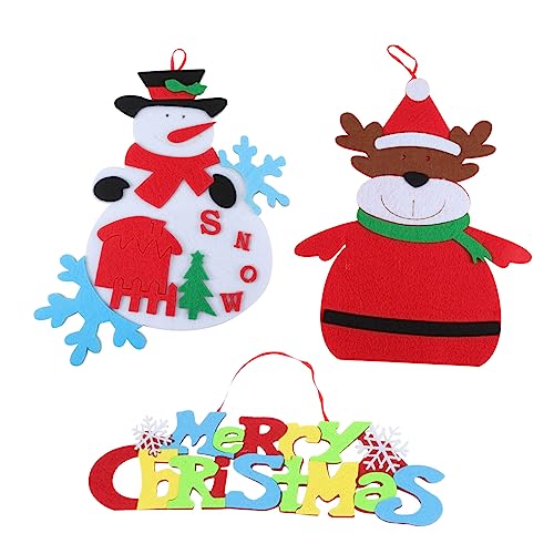 COHEALI 3pcs Christmas Ornaments Christmas Decorations Christmas Tree Decorations Christmas Felt Hanging Ornament Christmas Hanging Ornament Felt Reindeer Ornament Hanging Decor Xmas Decor