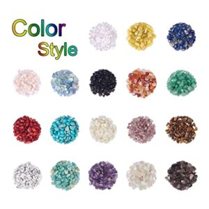 TBGFPO 18 Color Chips Beads Irregular Shaped Beads Tumbled Gemstone Chips Crystal Crushed Bead DIY Making Supplies Kits