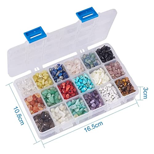 TBGFPO 18 Color Chips Beads Irregular Shaped Beads Tumbled Gemstone Chips Crystal Crushed Bead DIY Making Supplies Kits