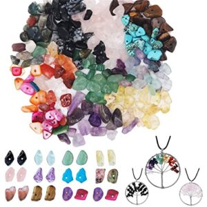 TBGFPO 18 Color Chips Beads Irregular Shaped Beads Tumbled Gemstone Chips Crystal Crushed Bead DIY Making Supplies Kits