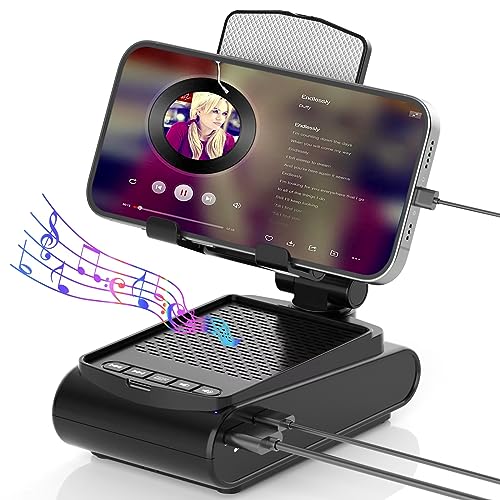 Tosrafid Gifts for Men Women, Cell Phone Stand with Wireless Bluetooth Speaker, high bass Portable Bluetooth Speaker, Adjustable Angle and Height, Birthday Gift Ideas, Unique Gifts