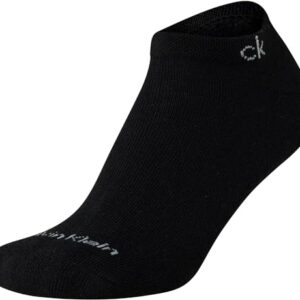 Calvin Klein Women's Athletic Socks - Lightweight Performance No Show Socks (12 Pack), Size Shoe Size: 4-10, White/Black