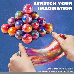 JOYIN Slime Party Favors, 24 Pack Galaxy Slime Ball Party Favors - Stretchy, Non-Sticky, Mess-Free, Stress Relief, and Safe for Girls and Boys - Perfect for Party, Classroom Reward