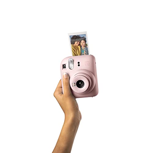 Fujifilm Instax Mini 12 Instant Film Camera (Blossom Pink) + Fuji Instax Mini Instant Film – 40 Sheets + Instant Camera Gift Bundle, compact