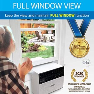 Soleus Air Exclusive 8,000 BTU With WiFi Over the Sill Air Conditioner, Class of its Own for Safety and Whisper Quiet, Along with Keeping Your Window View (Fits up to 11" Wide Window Sill)