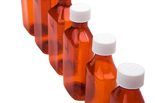 AVG Packaging Supplies 3 OZ Vials- 50 PCS CAP INCLUDED Liquid Amber Oval Sample Bottle Pharmacy Oval Push Down and Turn Child Resistant - Prescription Medicine Container (3 OZ) (50)