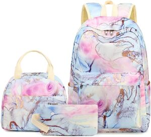 loidou backpack for teen girls bookbags school backpack with lunch box and pencil case 3 in 1 school bags set