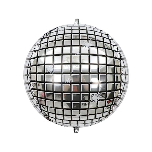 10Pcs Disco Ball Balloons,Disco Party Decorations,4D10 Inch Disco Party Foil Balloons,Disco Balls for 70s 80s Disco Themed Birthday New Year's Party Decor Father's Day Mother's Day Supplies