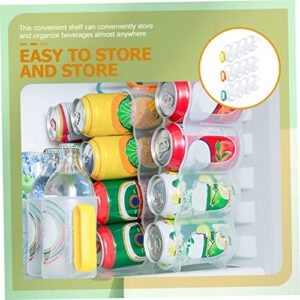 UPKOCH 3pcs Cans Organizer Food Storage Box Food Dispenser Beer Refrigerator Stackable Soda Can Holder Refrigerator Drink Rack Pantry Can Organizer Fridge Can Holder Soda Rack Soda Holder