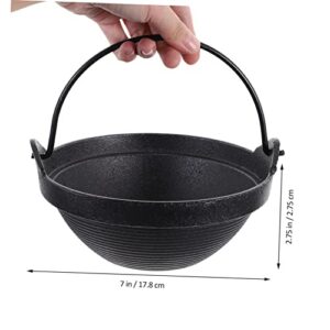 UPKOCH 1 Set Pot Outdoor Cookware Japanese Style Pot Iron Stock Pot Nabemono Hot Pot Hanging Stewpan for Hone Non-stick Pot Outdoor Saucepan Grey Korean Wood Non Stick Pan Cast Iron Pot