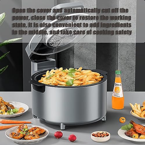 TJHamaipi Air Fryer 7 Quart, 4-in-1 Multifunctional Air Fryer with LED Touchscreen and 8 Preset Functions, Digital Air Fryer with Visible Window, 80°C to 450°C, 1100W Oilless Compact Air Fryer