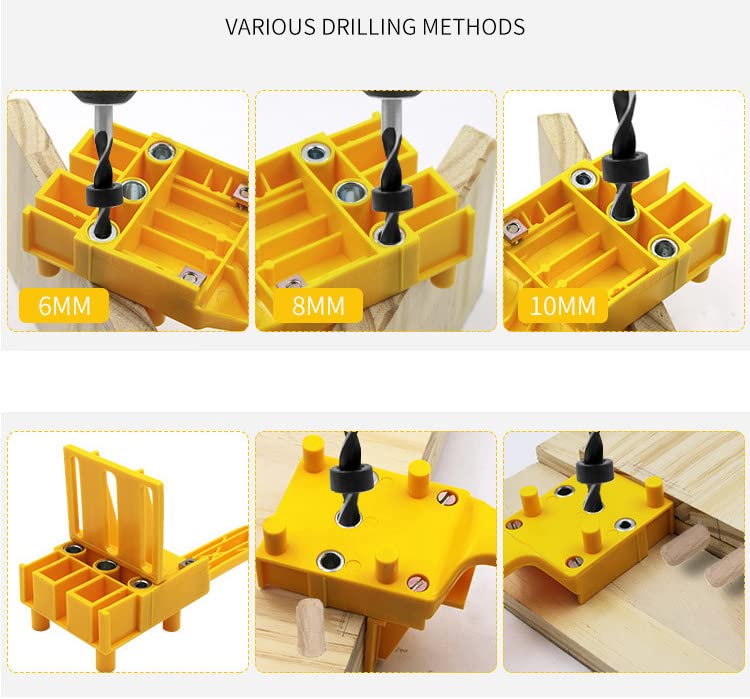 Beeiee Kit Self Centering Dowelling Wood Dowel Hole Drilling Guide, Self Centering Dowelling Jig