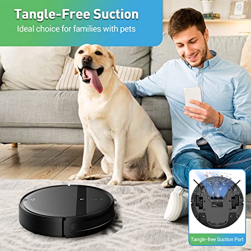 Robot Vacuum Mop Combo with WiFi/App/Alexa, Robot Vacuum Cleaner, Tangle-Free Suction, Robotic Vacuum Cleaner, Self-Charging, Slim, Quiet, Vacuum Robot Cleaner and Mop for Pet Hair/Carpet/Hard Floor