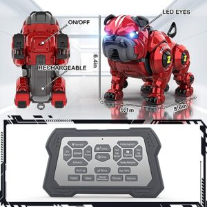 Lterfear Robot Dog for Kids, Remote Control Robot Rechargeable Programing Stunt Robo Dog with Sing, Dance and Touch Function, Robotic Dog Toy for Boys Ages 5 6 7 8 9 10+ Birthday Gifts, Red