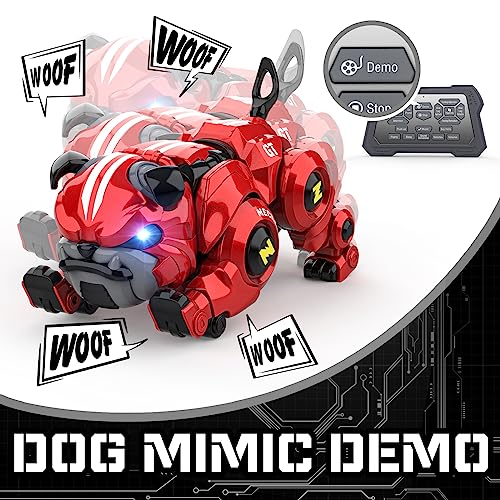 Lterfear Robot Dog for Kids, Remote Control Robot Rechargeable Programing Stunt Robo Dog with Sing, Dance and Touch Function, Robotic Dog Toy for Boys Ages 5 6 7 8 9 10+ Birthday Gifts, Red