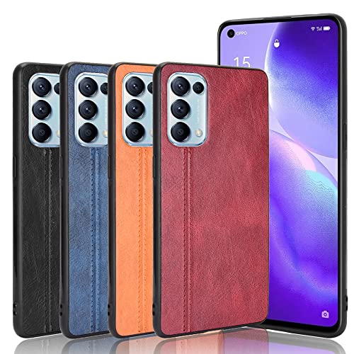 Phone Case for Oppo Reno5 5G, Case for Oppo Reno5 5G Cow-Like PU Leather Style Protector Cover, Non-Slip Shockproof Cover for Oppo Reno5 5G Case