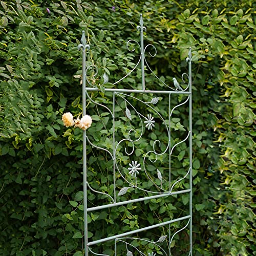 HZSCL Garden Trellis for Climbing Plants Outdoor, Vintage, Wrought Iron, for Ivy Rose Cucumber Clematis Flower Vegetable Stand, Green, White, 51x50cm, 51x188cm (Color : White, Size : 51x50cm/20.1x19