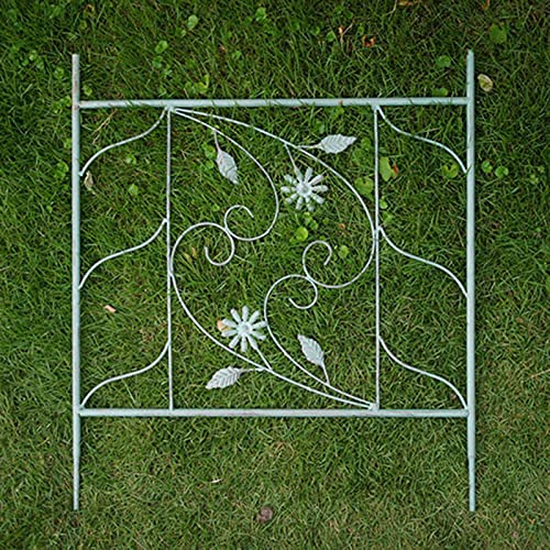 HZSCL Garden Trellis for Climbing Plants Outdoor, Vintage, Wrought Iron, for Ivy Rose Cucumber Clematis Flower Vegetable Stand, Green, White, 51x50cm, 51x188cm (Color : White, Size : 51x50cm/20.1x19
