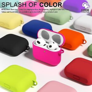 Oakxco for Airpods Pro 3rd Generation Case Cover, Silicone Airpods 3 Case Cute Soft TPU Rubber Gel Airpods Case for Women Men, Compatible with Apple Airpods 3rd Gen Charging Case 2021, Hot Pink