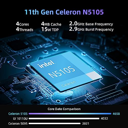 𝙞𝙣𝙩𝙚𝙡 NUC 11 Mini PC Celeron N5105 4 Cores 4 Threads Up to 2.9 GHz Mini Computer UHD Graphics Dual 4K and Mini PC Windows 11 Pro Ultra-Low Power 15W TDP (NUC11ATKC4) (Atlas 8GB+256GB)