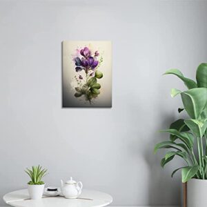 Canvas Wall Art Bathroom Decor Canvas Wall Art ，Very Good Alfalfa Flower Picture Artwork ​Wall Decoration 12x18 Frameless