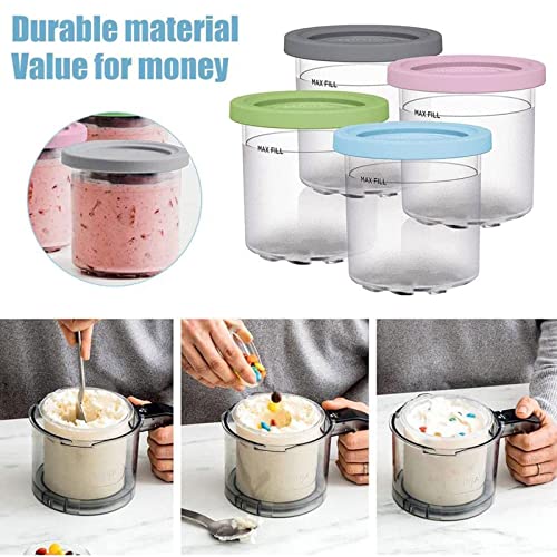 VRINO Creami Deluxe Pints, for Ninja Kitchen Creami, Creami Containers Airtight,Reusable for NC301 NC300 NC299AM Series Ice Cream Maker