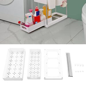 Under Sink Organizers, Large Capacity Slide Out Design Under the Sink Organizer, Easy Assembly Under Sink Storage, for Bathrooms, Kitchens, Closets(White)