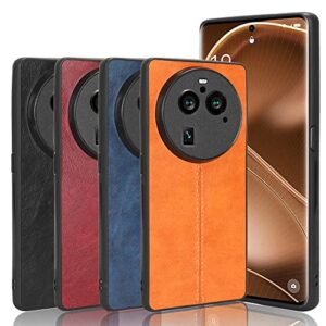 Phone Case for Oppo Find X6 pro 5G, Case for Oppo Find X6 pro 5G Cow-Like PU Leather Style Protector Cover, Non-Slip Shockproof Cover for Oppo Find X6 pro 5G Case