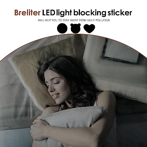 Breliter Light Blocking Stickers - 144PCS Light Blackout Covers with Tweezers for Electronics Light Dimming for Routers, Monitors and Electrical Appliances, Block 95%-100% of LED Lights (Blackout)