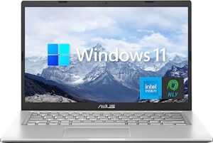 asus 14" vivobook laptop, intel core i3-1115g4 processor, 16gb ram, 1tb pcie ssd, thin & light, wi-fi and bluetooth, webcam, hdmi, nly mp, windows 11 home, silver