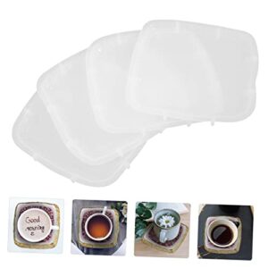 EXCEART 4pcs Resin Coaster Molds Silicone Coaster Mold Coaster Resin Mold Tray Oval Silica Gel Coaster Mold Silicone Tray Mold Tuile Molds Silicone Tray Resin Mold Resin Tray Molds