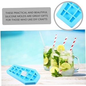 TEHAUX Box Coffin Epoxy Mold Resin Mold Tray Mold Tuile Molds Silicone Storage Box Resin Juice Ice Cube Silicone Ice Cube Tray Silicone Epoxy Mold DIY Handmade Tool Coffin Case Mold Blue